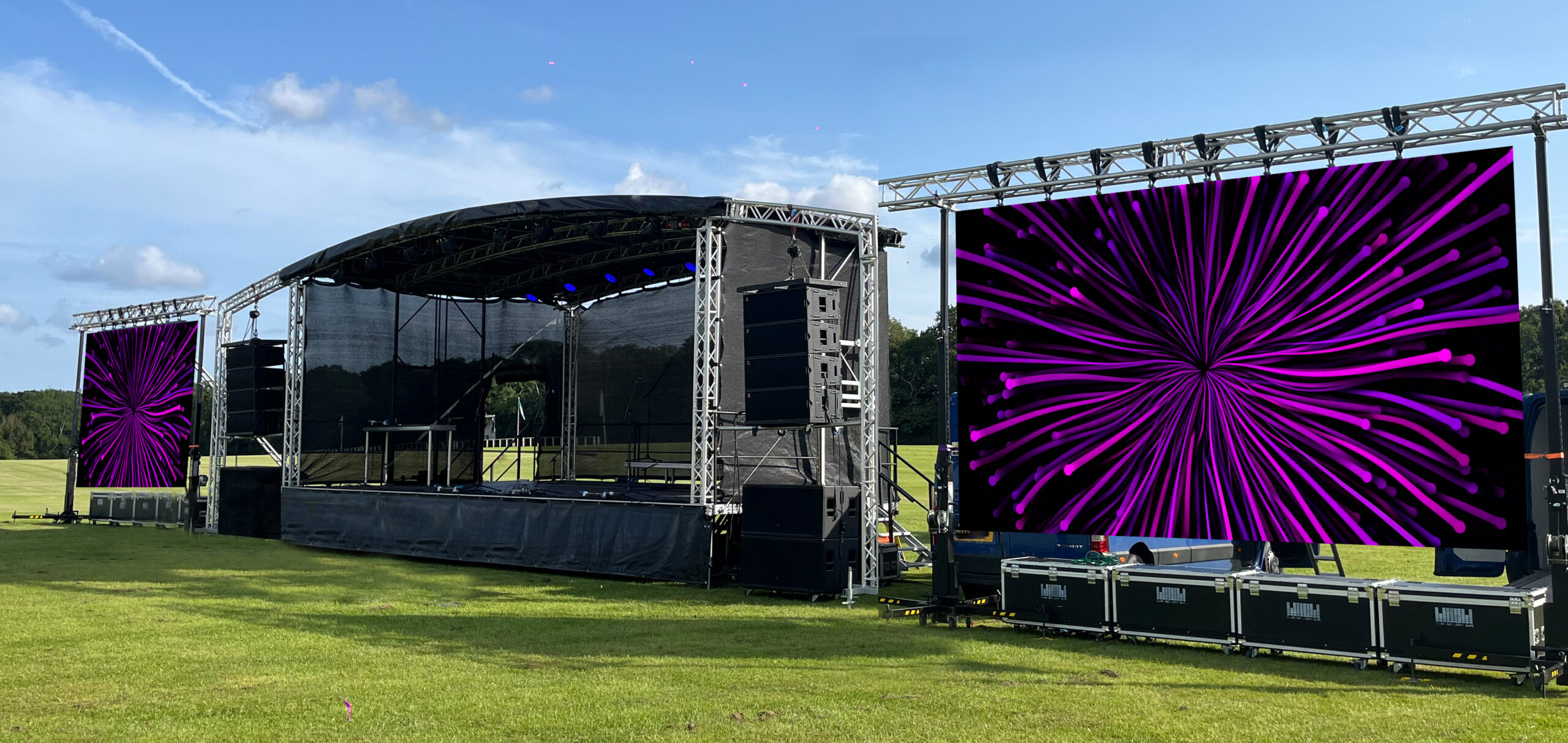 Home 10m x 6m stage and 2 x led screens scaled