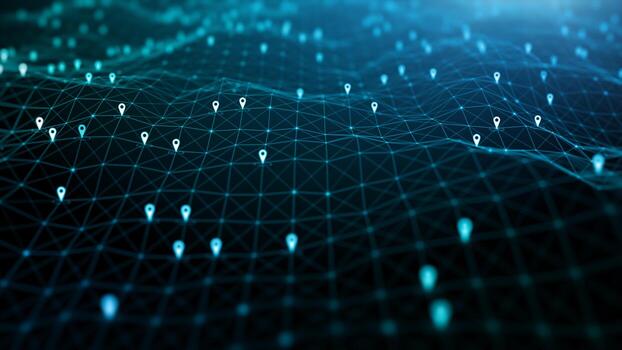 Menu Location Icons Of Gps Navigation Global 5g High Speed Internet Connection And Big Data Analysis Process Background Photo